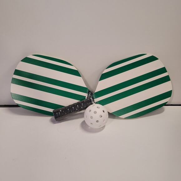 Show Me Your Mumu Pickleball Set 3-pc Paddle Green and White Stripe Paddles NEW - Picture 2 of 8